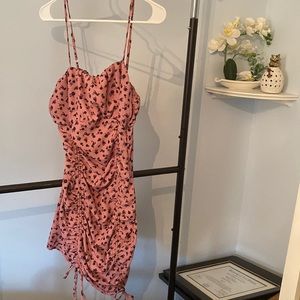 Floral ruched detail mini dress